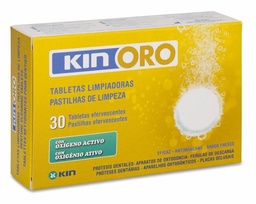 [184066] Kin Oro Tabletas Limpiadoras Limpieza Protesis Dental 32 Tabletas 