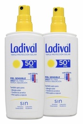 [009356] Duplo Ladival Spray Piel Sensible SPF 50+, 2 x 150 ml