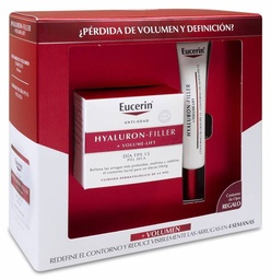 [013724] Pack Eucerin Hyaluron-Filler Volume Lift Crema de Día Piel Seca, 50 ml + Contorno de Ojos, 15 ml