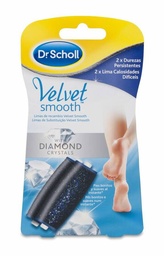 [174340] Scholl Velvet Smooth Recambio Durezas Persistentes Diamond Crystals, 2 Uds