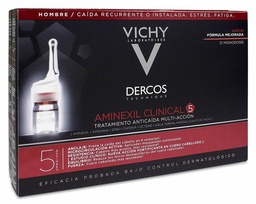 [180362] Vichy Dercos Aminexil Clinical 5 Hombre Tratamiento Antícaida, 21 Ampollas