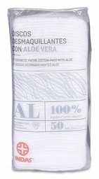 [184199] Indas Discos Desmaquillantes con Aloe Vera, 50 Uds