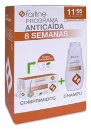 [009181] Pack Farline Anticaída 8 Semanas, Champú 500 ml + 56 Comprimidos