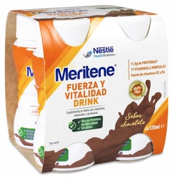 [162886] Meritene Drink Chocolate Botellas 125 ml, 4 Uds