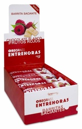 [179587] Obegrass Barritas Entrehoras Chocolate Blanco y Frutos Rojos, 20 Uds