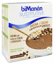 [192770] biManán Sustitutive Crema de Avena con Cacao, 5 Sobres