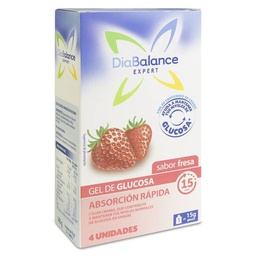 [166865] Diabalance Expert Gel Glucosa Absorción Rápida Fresa, 4 Sobres