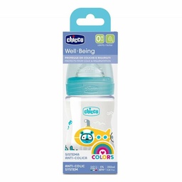 [178660] Chicco Biberón Well-Being Silicona +0 Meses Azul, 1 Ud