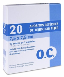 [168719] O.C. Ap¢sitos Est‚riles Tejido sin Tejer 7,5 x 7,5 cm, 20 Uds