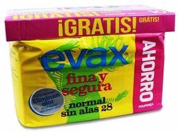 [006872] Pack Evax Compresa Fina y Segura Normal + Salvaslip, 28 + 10 Unidades