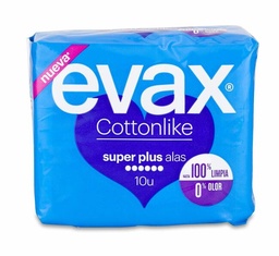 [173563] Evax Cottonlike Super Plus con Alas, 10 Uds