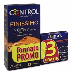 [011867] Pack Control Preservativos Finissimo 12 uds + Non Stop 3 uds