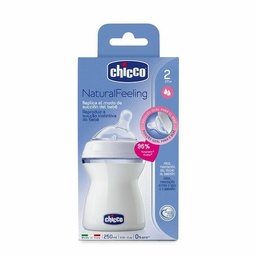 [158380] Biberon Plastico Pp T Silicona Chicco Step Up 2 0 Bisfenol Boca Ancha Flujo Normal 4 M+ 250 ml 