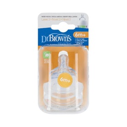 [233611] Tetina Silicona Boca Ancha Dr Brown´s Natural Flow + 6 Meses N3 3 U 