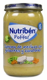 [192073] Nutriben Potitos Suprema de Merluza con Guisantes y Zanahorias, 235 g