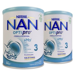 [185524] Duplo Nestlé Nan Optipro 3 Leche Crecimiento, 800 g + 800 g