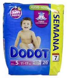 [180986] Dodot Pañal Talla 5 11-17 Kg, 26 Uds